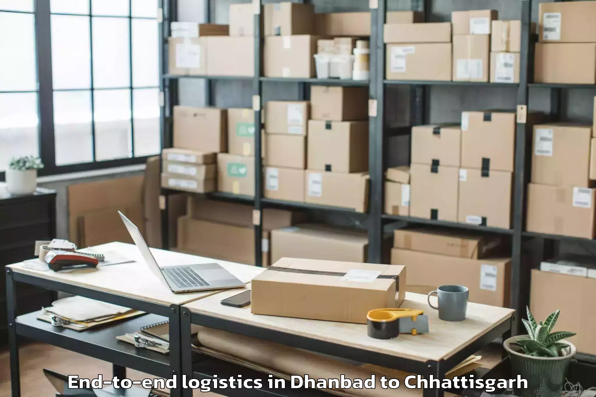 Professional Dhanbad to Raipur Airport Rpr End To End Logistics